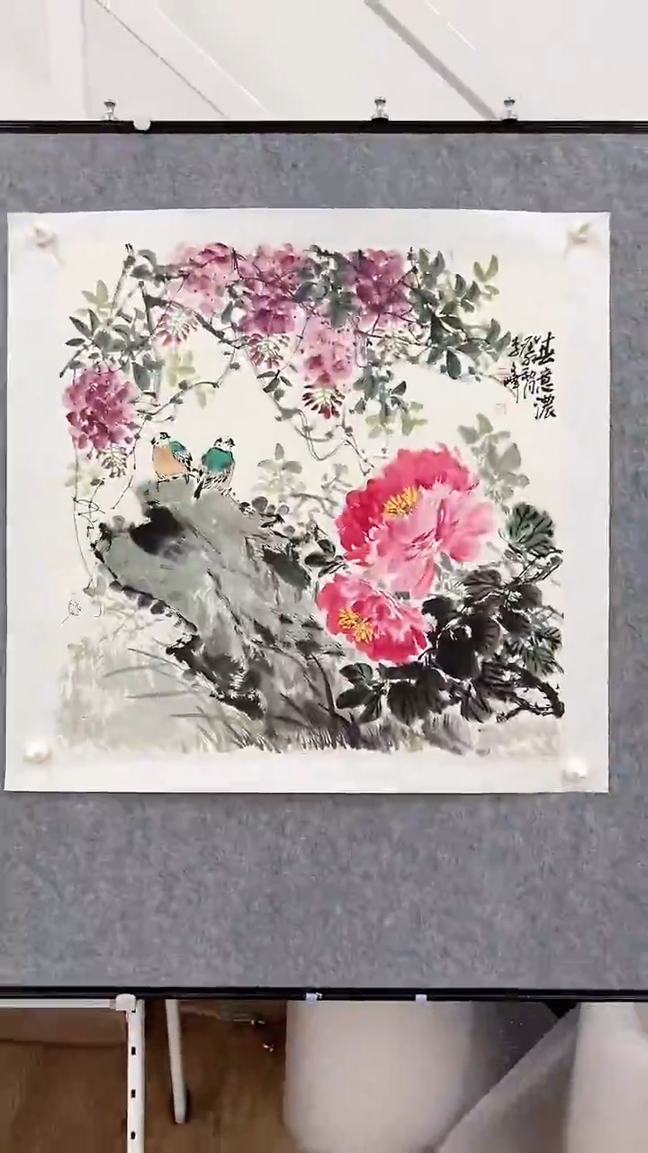 国画李文峰2.8平尺花鸟