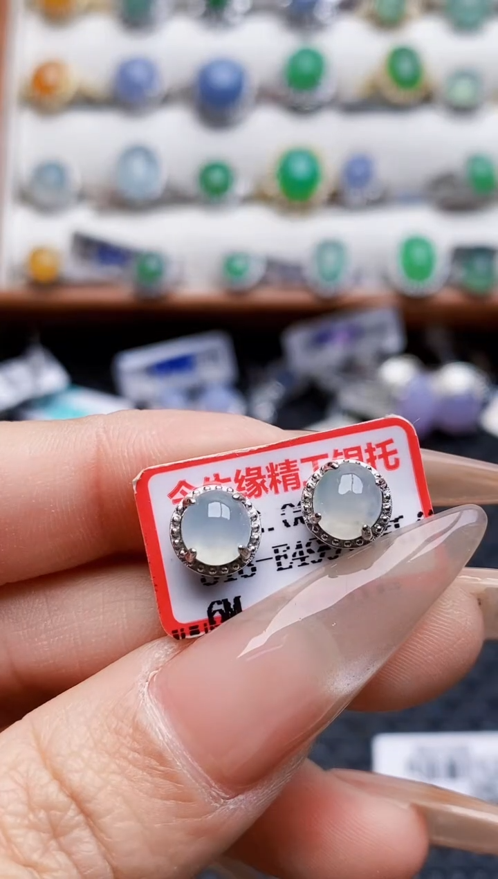 银S925镶嵌戒指翡翠2372