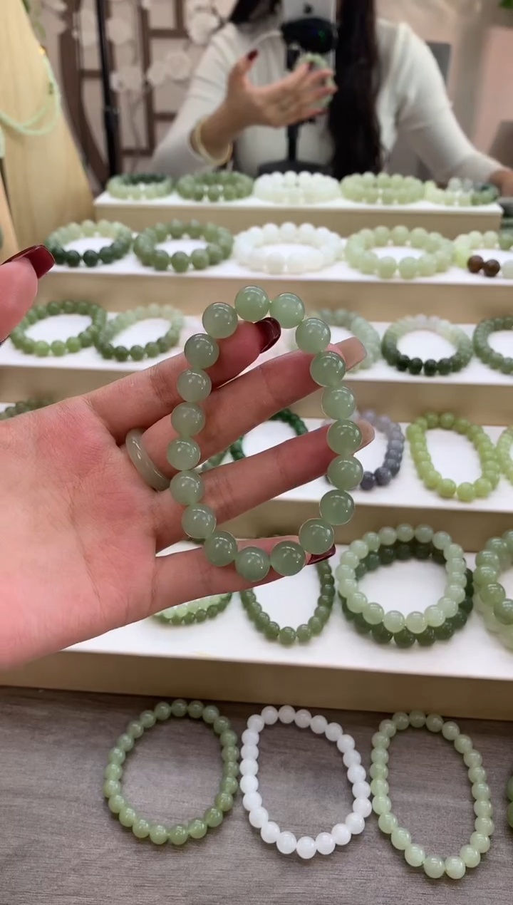 未镶嵌手串和田玉桑*～冰晴水
