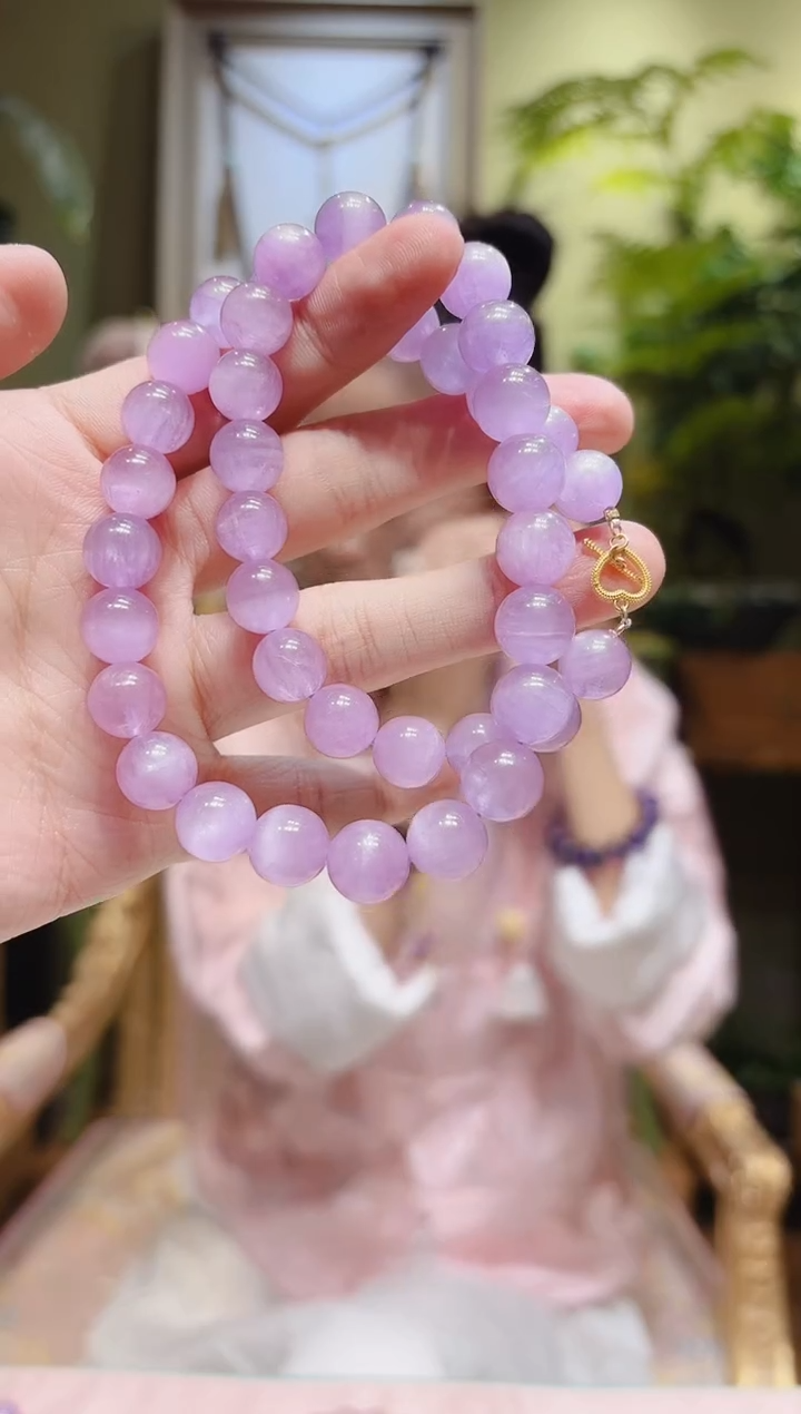 【闪购商品】锂辉石项链18K金镶嵌紫锂辉项链10.1OT