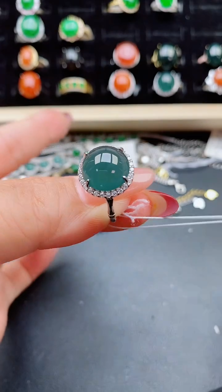 【闪购商品】翡翠戒指银S925镶嵌321312