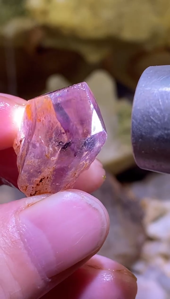 未镶嵌珠宝半成品水晶55号赞比亚千层紫隐山