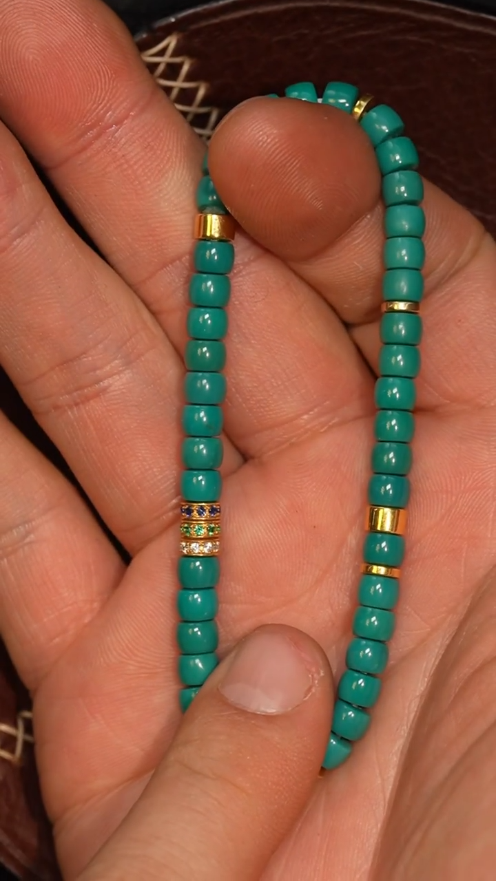 未镶嵌绿松石套链冲赛康胡子哥，DIY一133