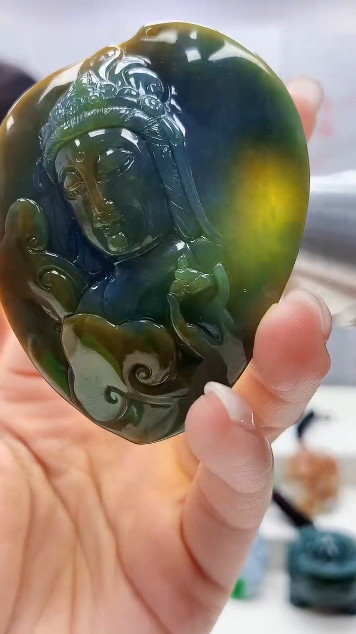 定制翡翠未镶嵌4902lr-毛货挂件164