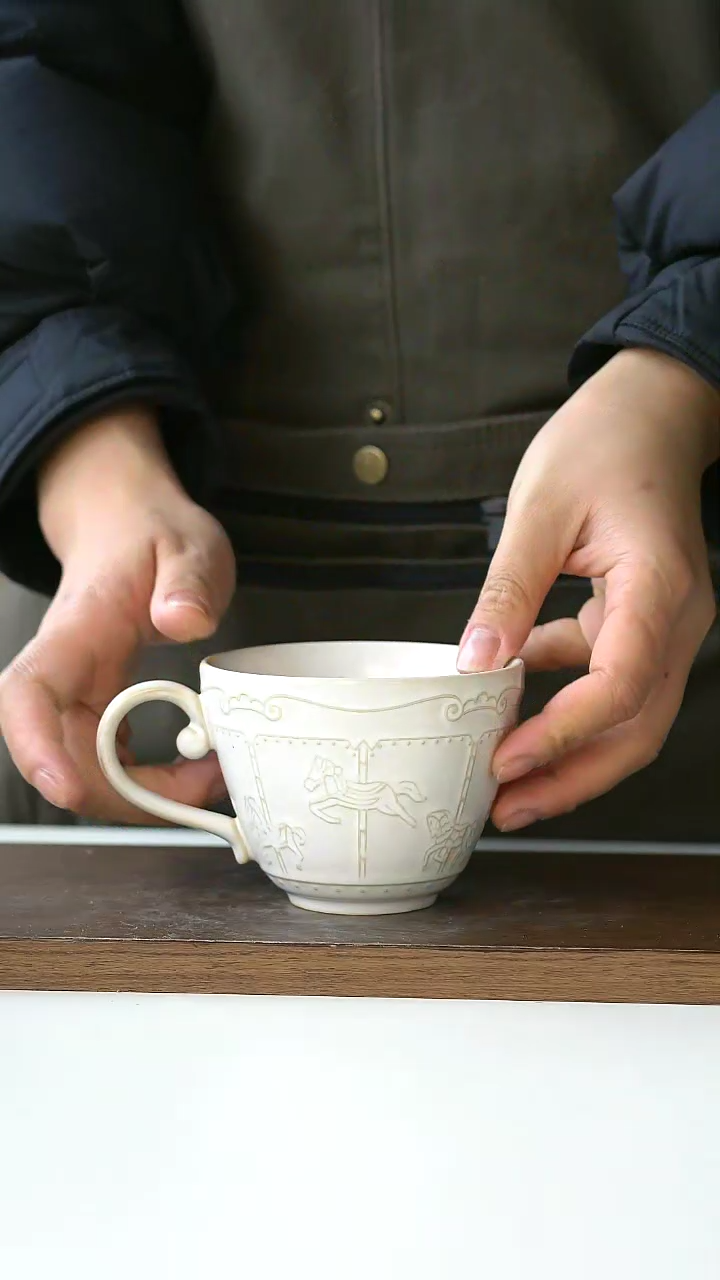 【闪购商品】陶瓷木马咖啡杯微瑕@4-2@