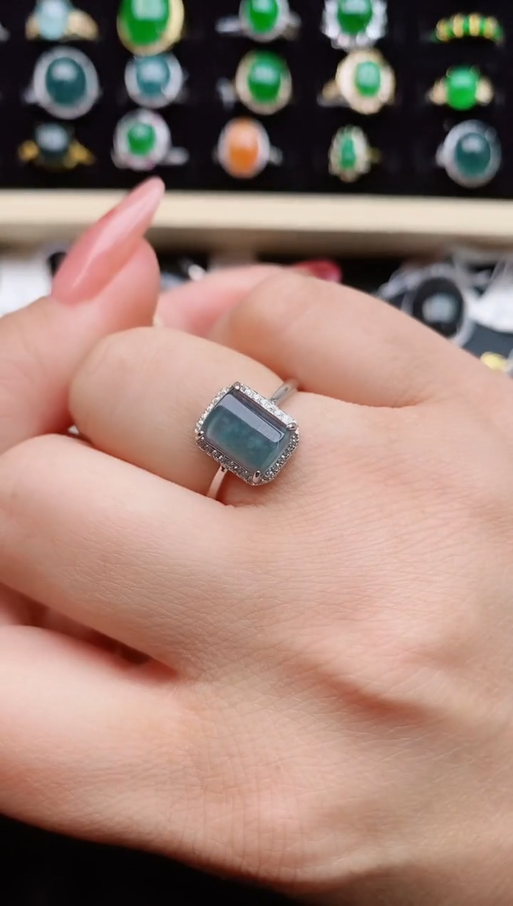【闪购商品】翡翠戒指银S925镶嵌321312