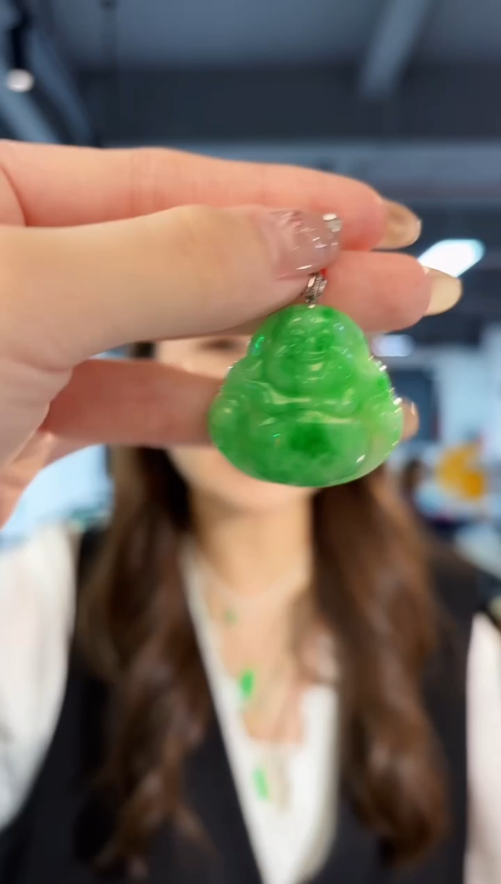 【闪购商品】翡翠颈饰18K金镶嵌缅料A货/支持复检/一件