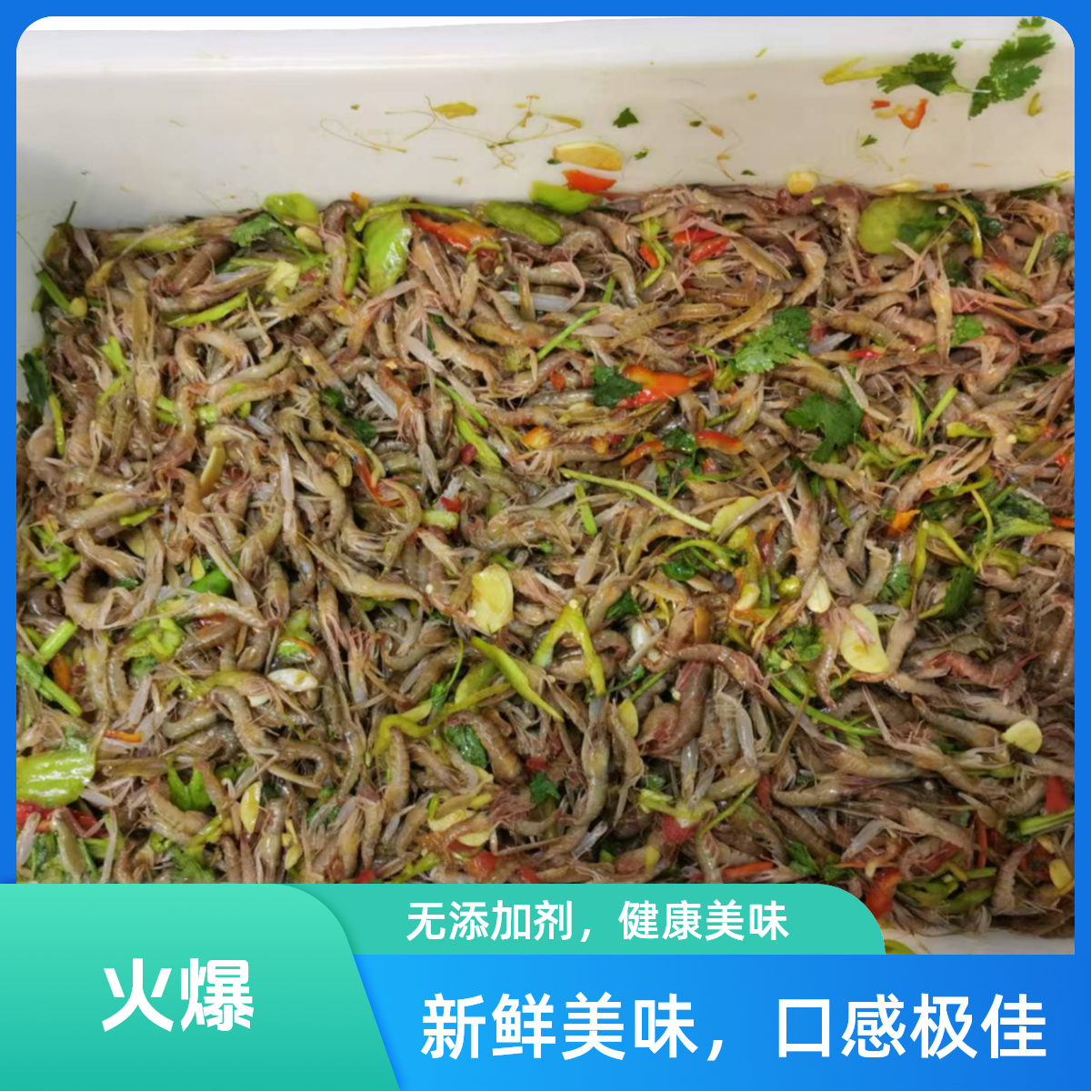 【现做现发】大连生腌生呛嘎巴虾夹板虾狗虾500g*2桶 嫌小勿拍