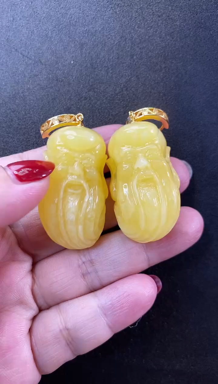 【闪购商品】琥珀耳饰未镶嵌耳环