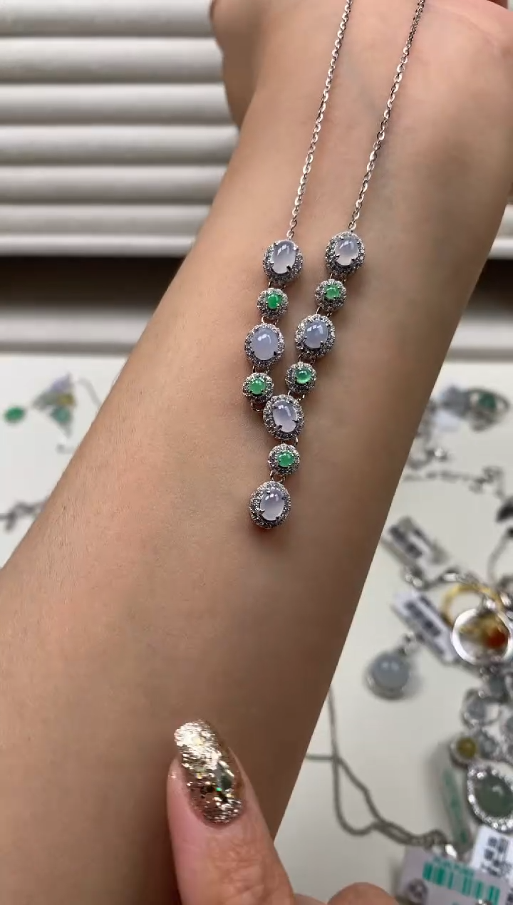 银S925镶嵌戒指翡翠项链