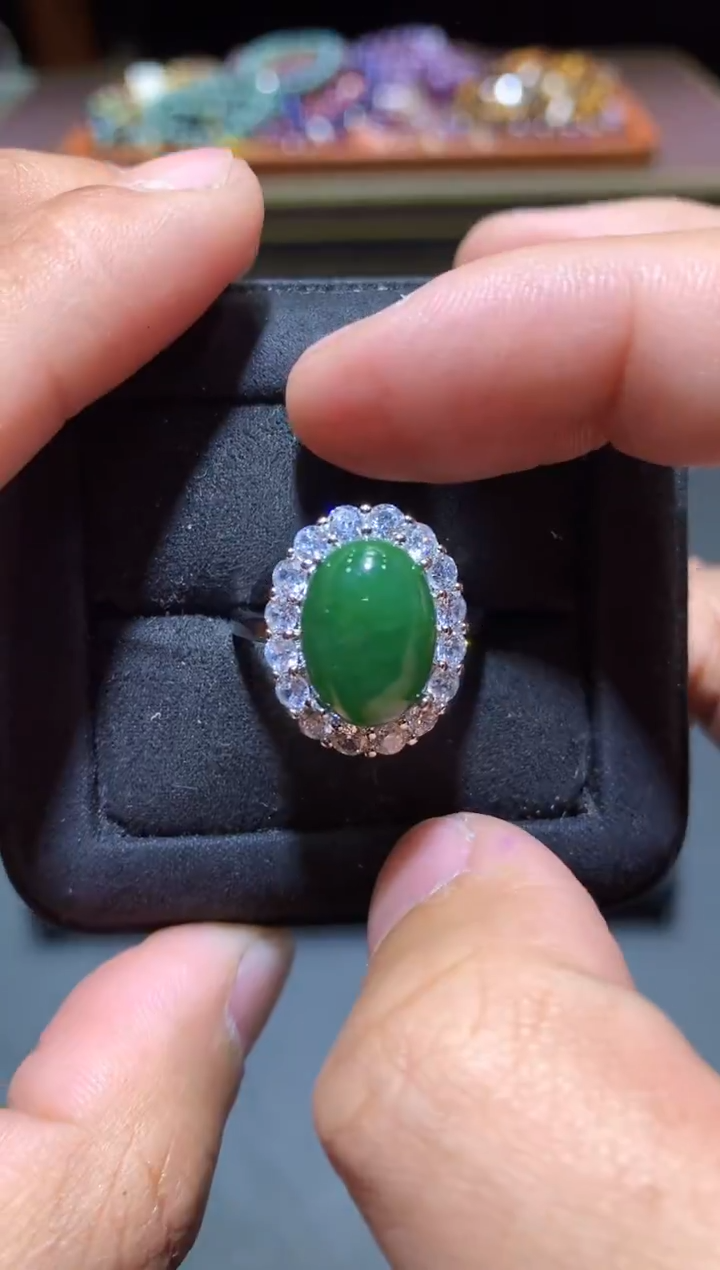 【闪购商品】和田玉（碧玉）戒指未镶嵌W11（随机性发货只发一单）