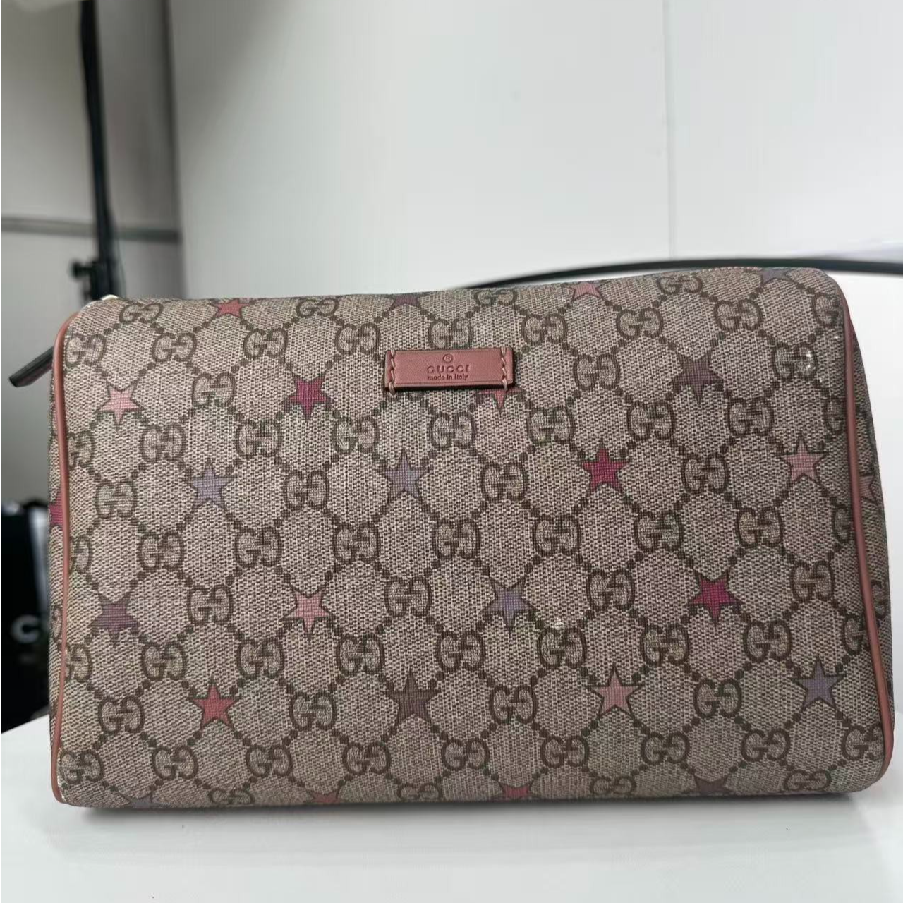 95新 GUCCI/古驰 95新古驰老花彩色星星手拿包