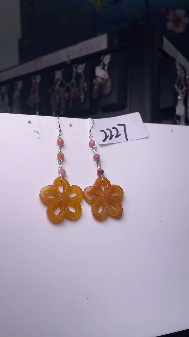 未镶嵌岫玉耳饰喜欢拍