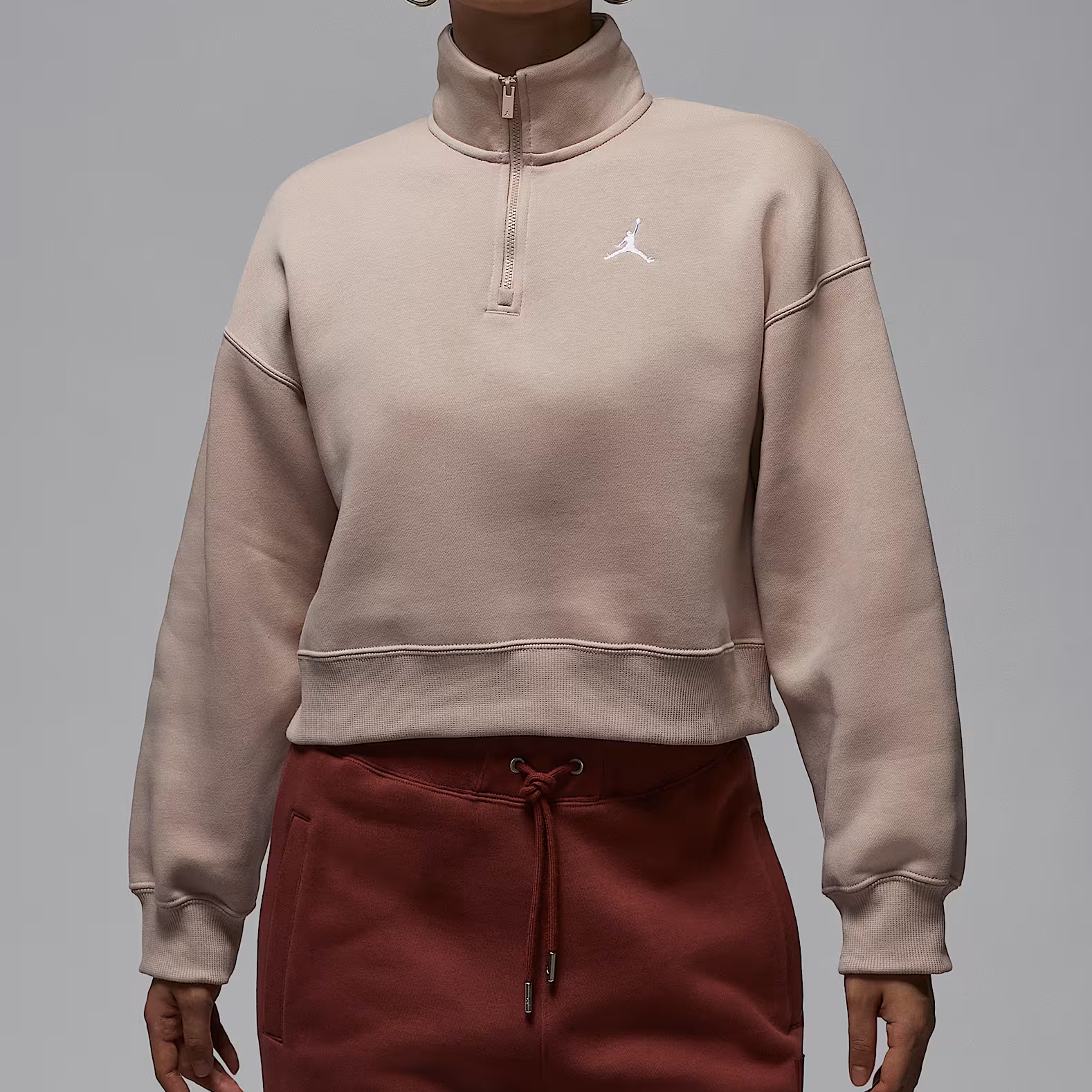 耐克/NIKE女子Jordan半拉链套头运动时尚加绒上衣 IH2392292
