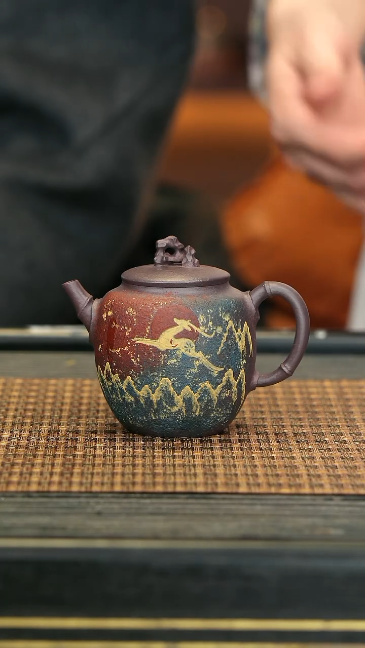 【闪购商品】紫砂茶壶ZCJ37红砂天青 高竹