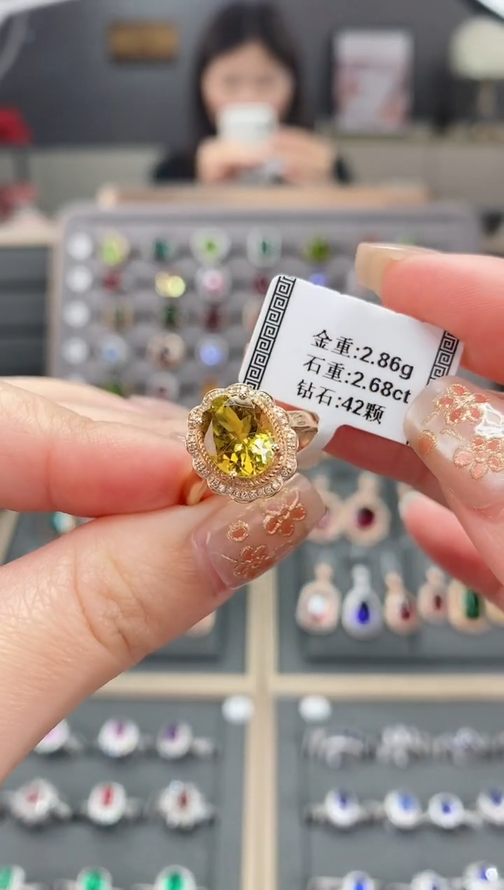 【闪购商品】碧玺戒指18K金镶嵌2.68    