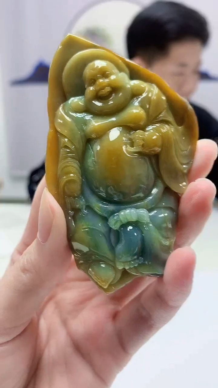 【闪购商品】定制翡翠未镶嵌4917zm-毛货挂件佛公169