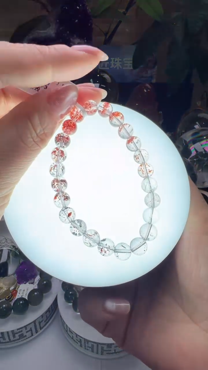 【闪购商品】水晶手串未镶嵌金草莓渐变手串7m+ JP39693