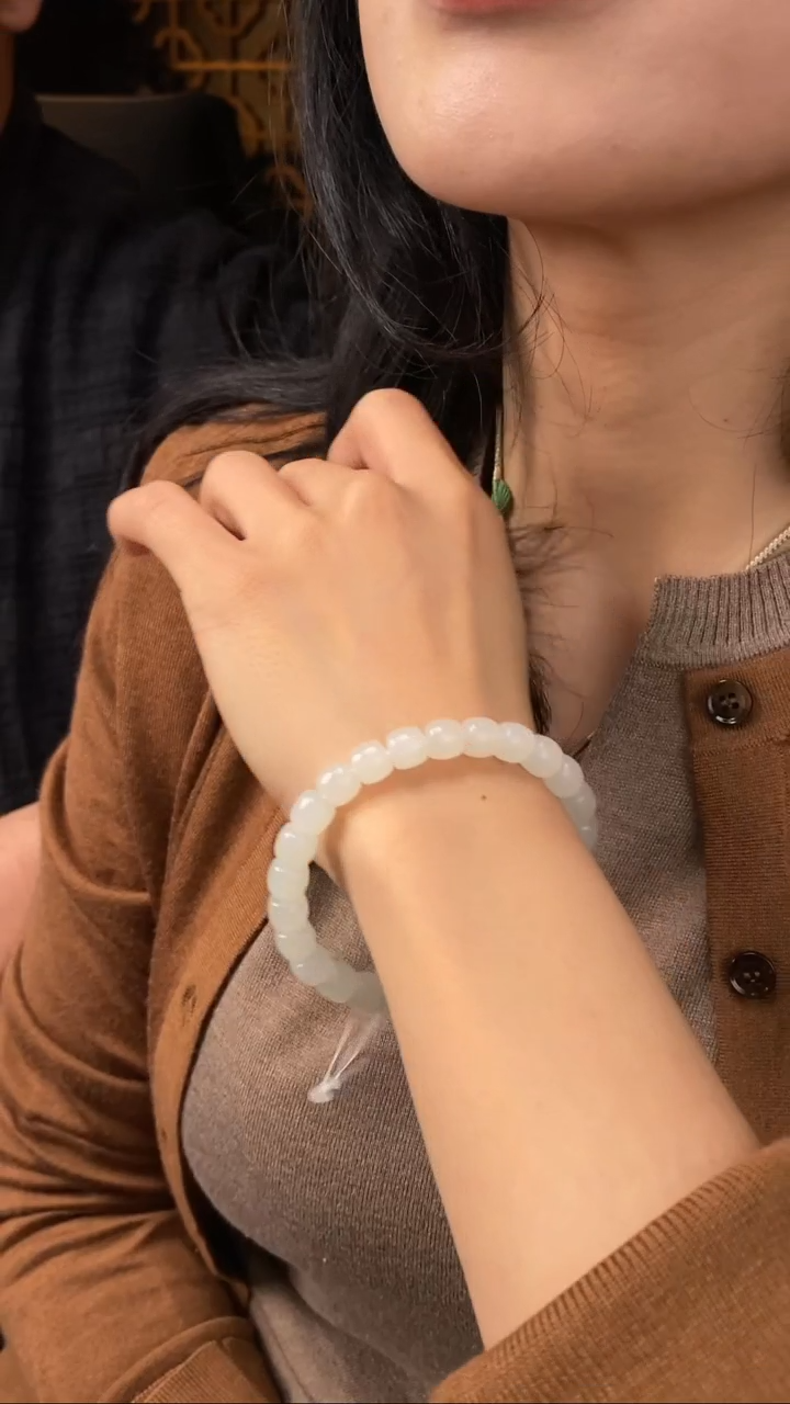 【闪购商品】和田玉白玉老型直切手串未镶嵌【玉道侠侣】