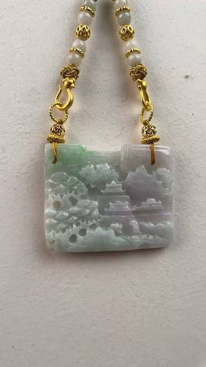 【闪购商品】翡翠颈饰未镶嵌2519赠链,部分宝贝微瑕主播介绍为准