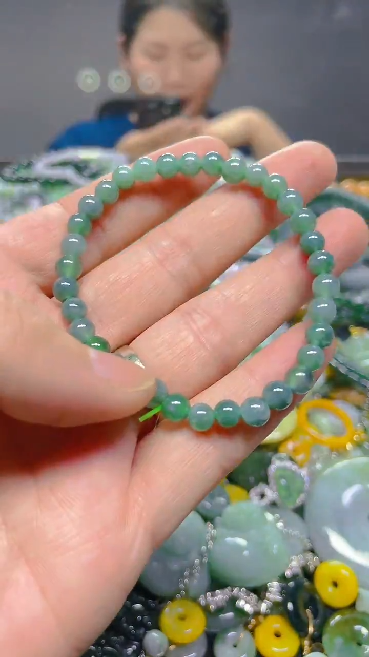 颈饰未镶嵌翡翠5mm/H/翡翠A货，一件也是批发价