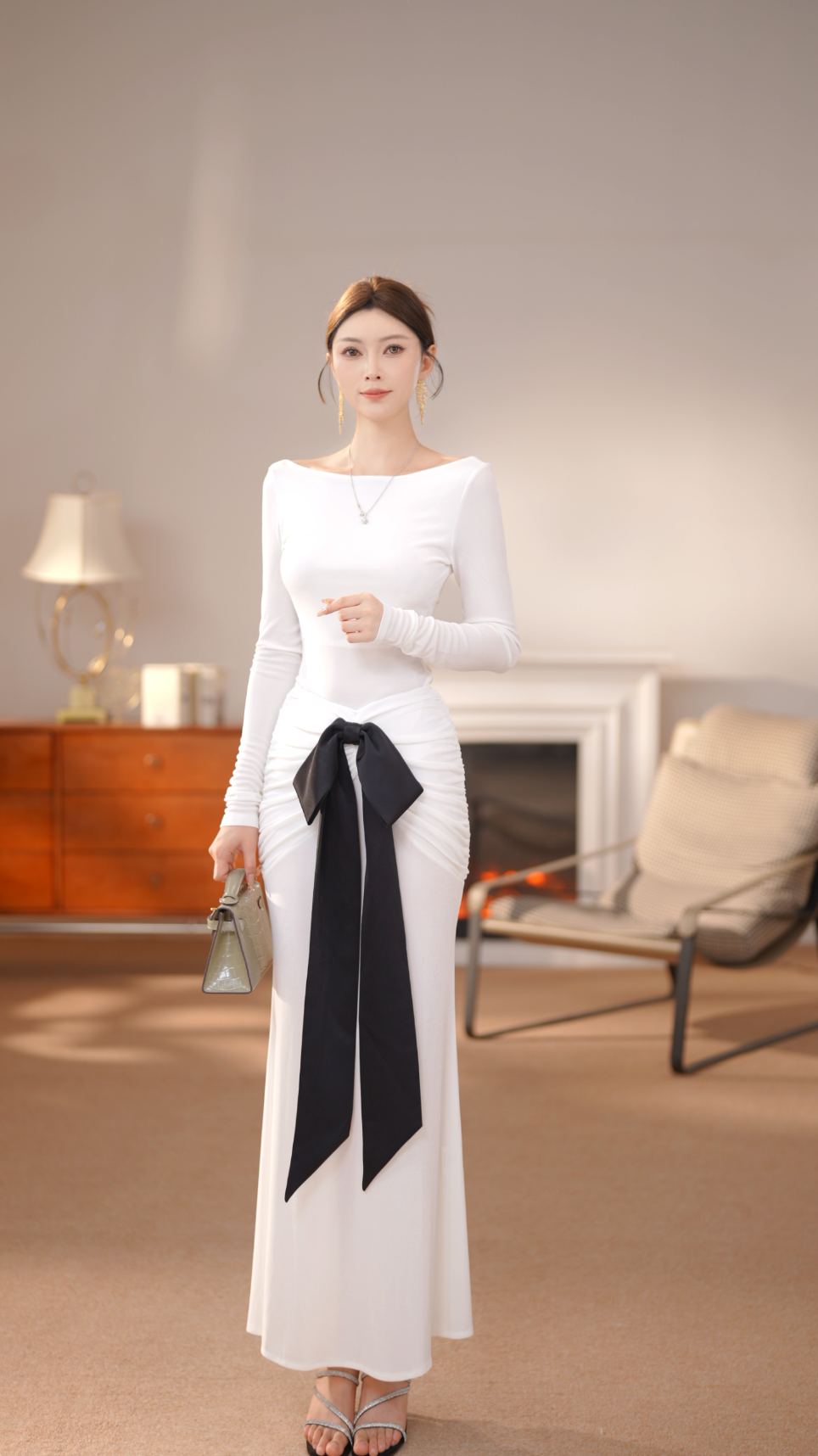 【芝芝】法式静奢风老钱风修身显瘦鱼尾裙拖地长裙YA662