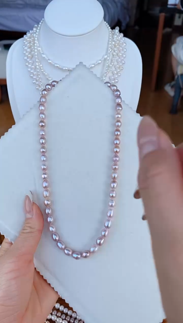 【闪购商品】淡水珍珠项链未镶嵌香芋紫胖米