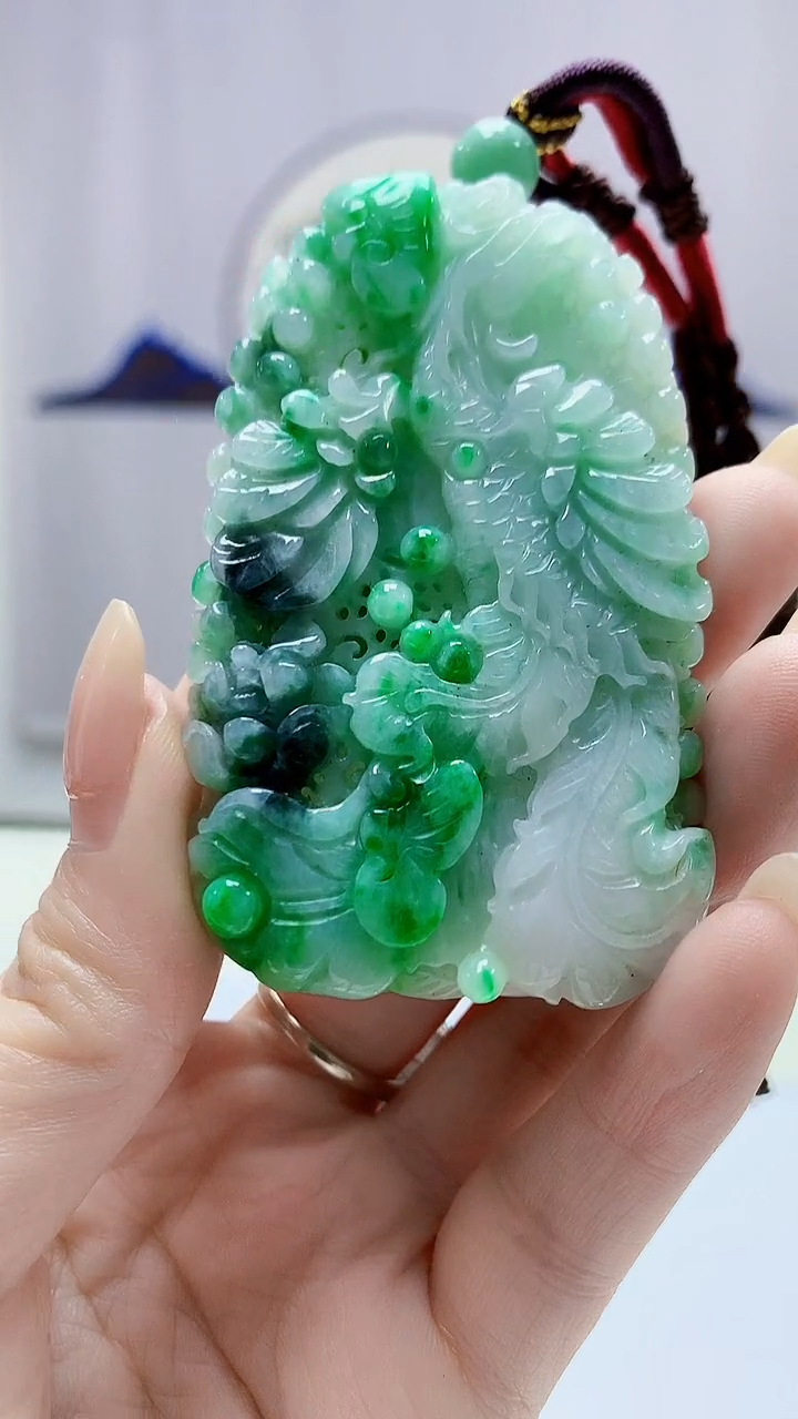 定制翡翠未镶嵌4969DD-毛货挂件85