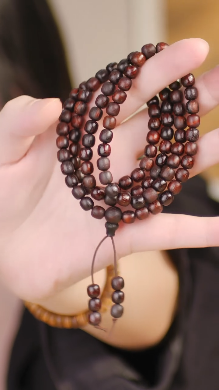 降真香手串/手链糖结麻丝108颗0.6小米珠