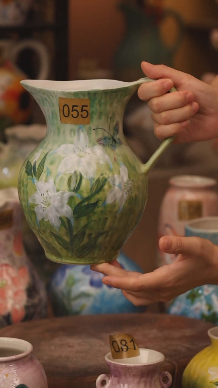 陶瓷055景德镇设计师手作花器摆件侘寂风