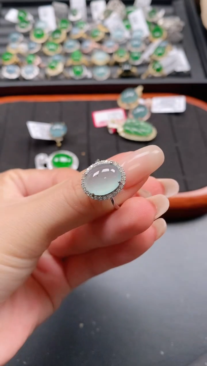银S925镶嵌戒指翡翠111