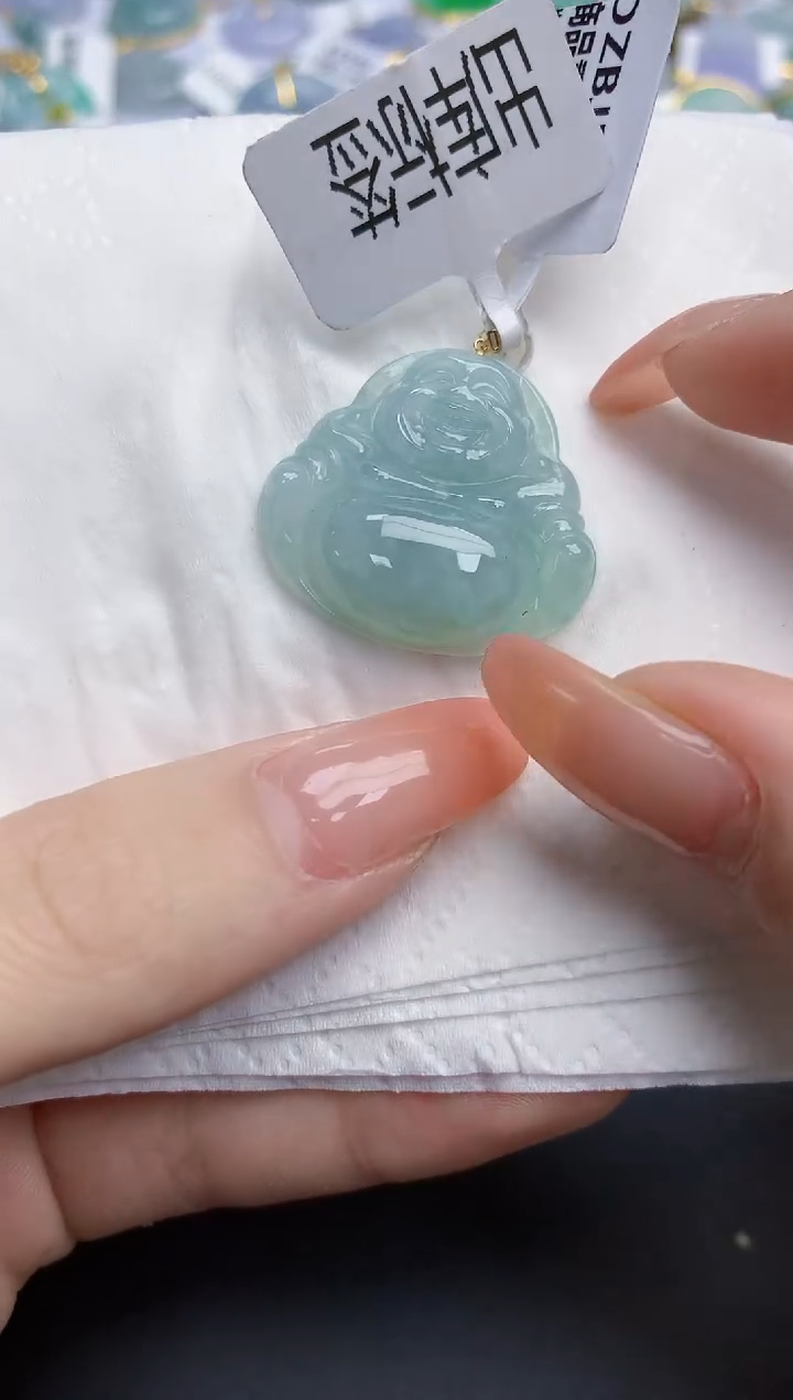 【闪购商品】翡翠颈饰18K金镶嵌天然缅甸翡翠A货