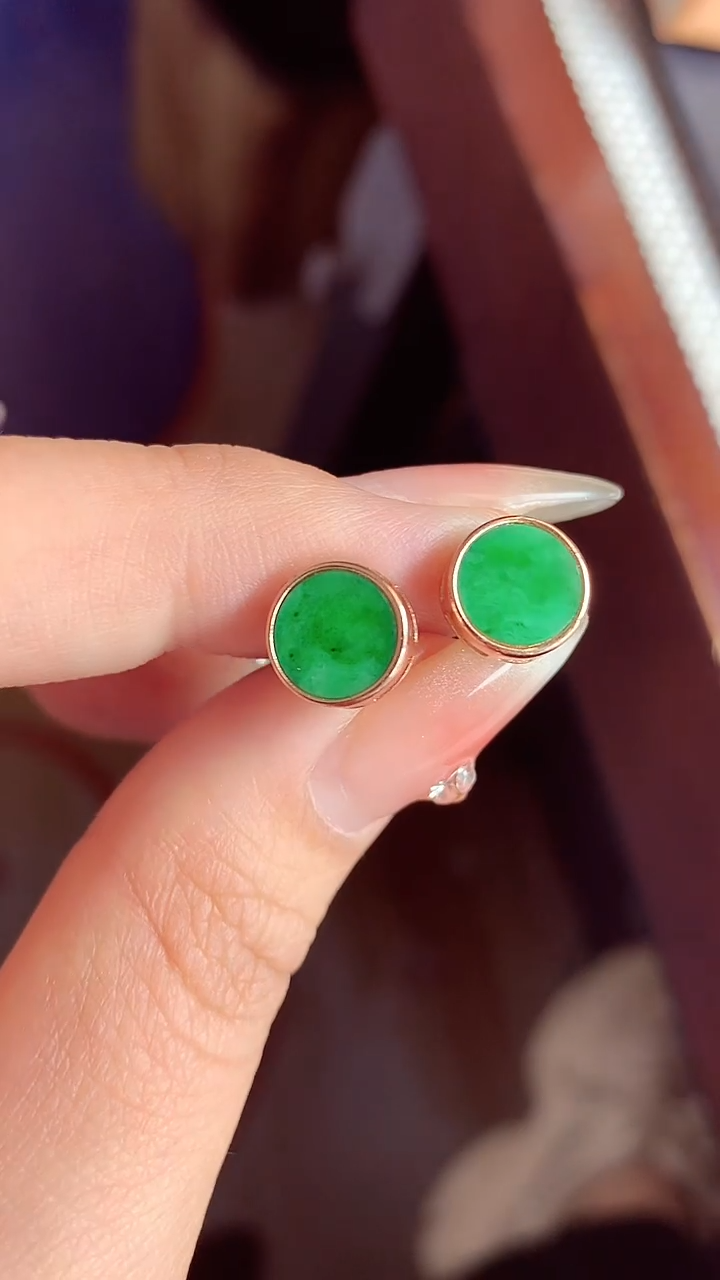 【闪购商品】翡翠耳饰银S925镶嵌耳饰