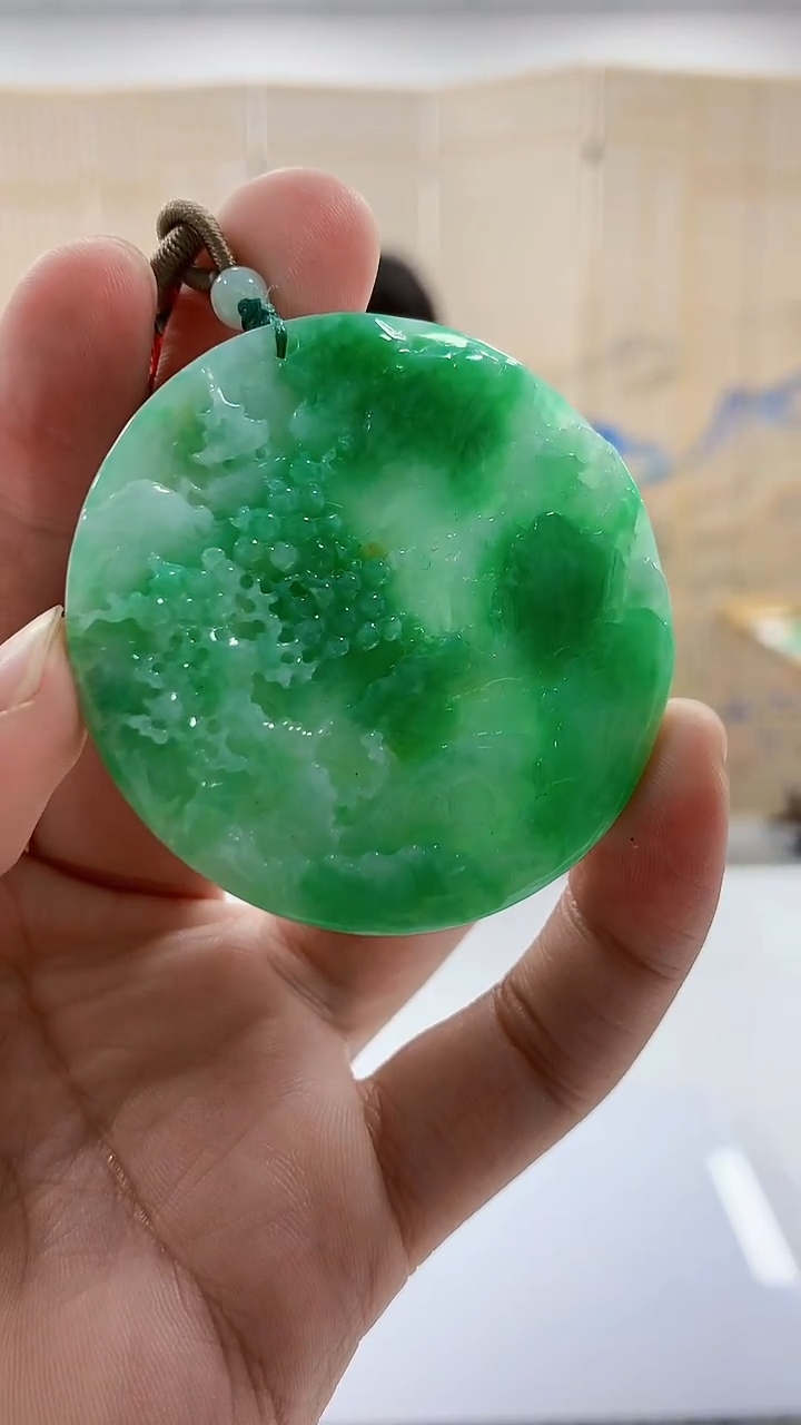 【闪购商品】定制翡翠未镶嵌4852bb-毛货挂件赠珠链66