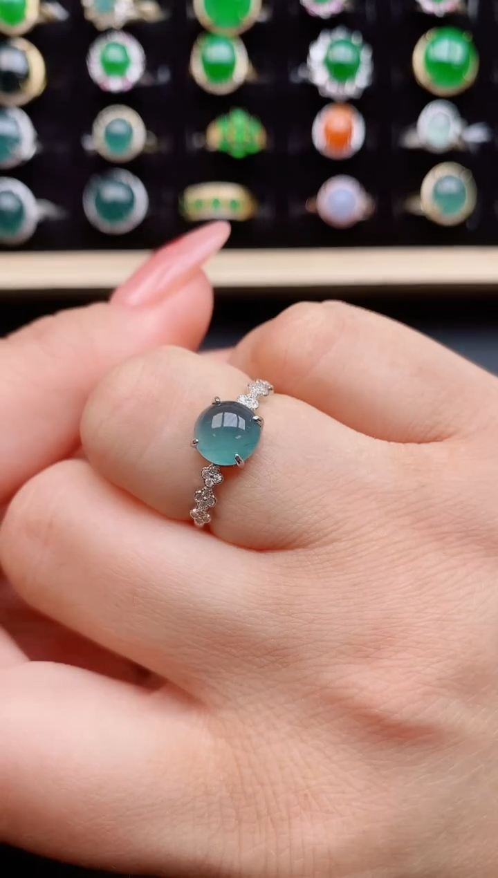 【闪购商品】翡翠戒指银S925镶嵌5080085