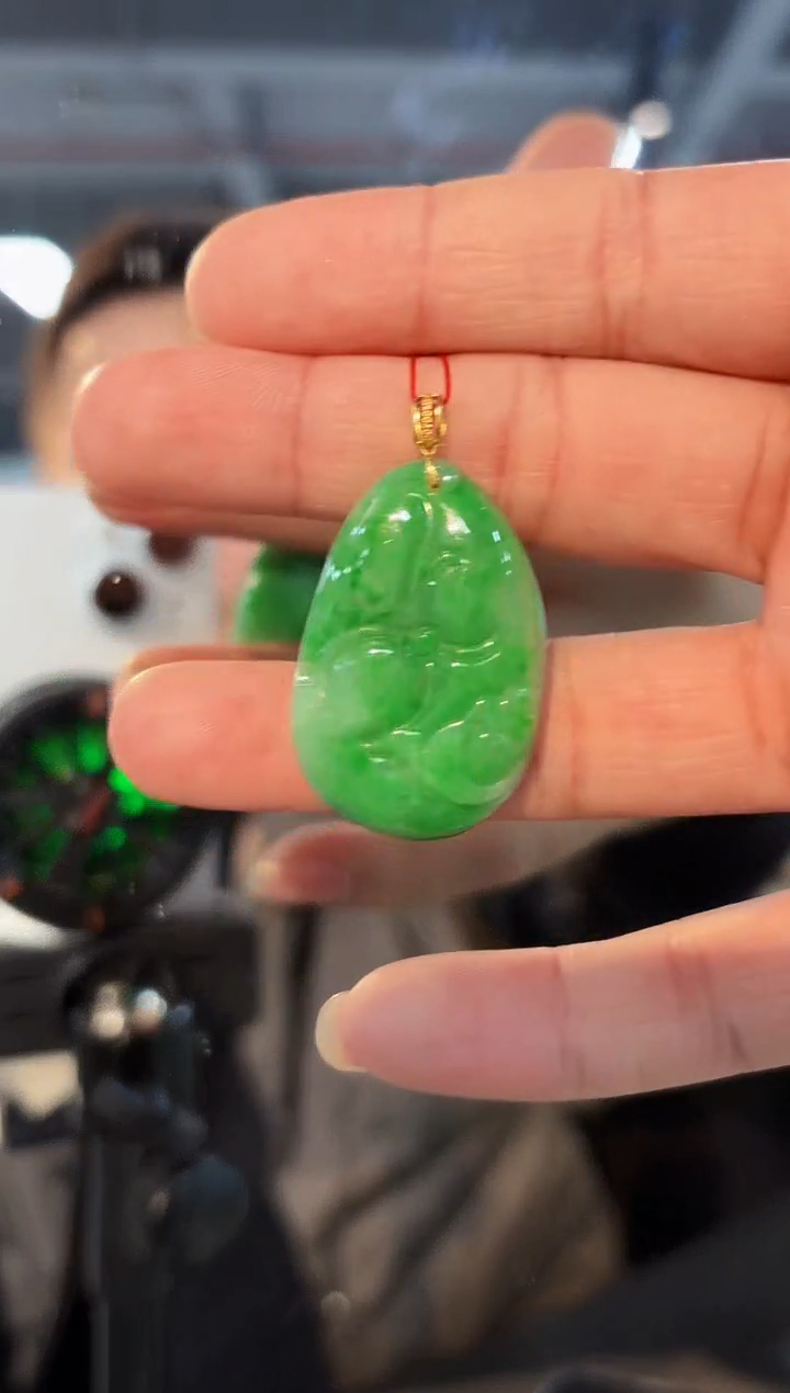 【闪购商品】翡翠颈饰18K金镶嵌缅料A货/支持复检/一件