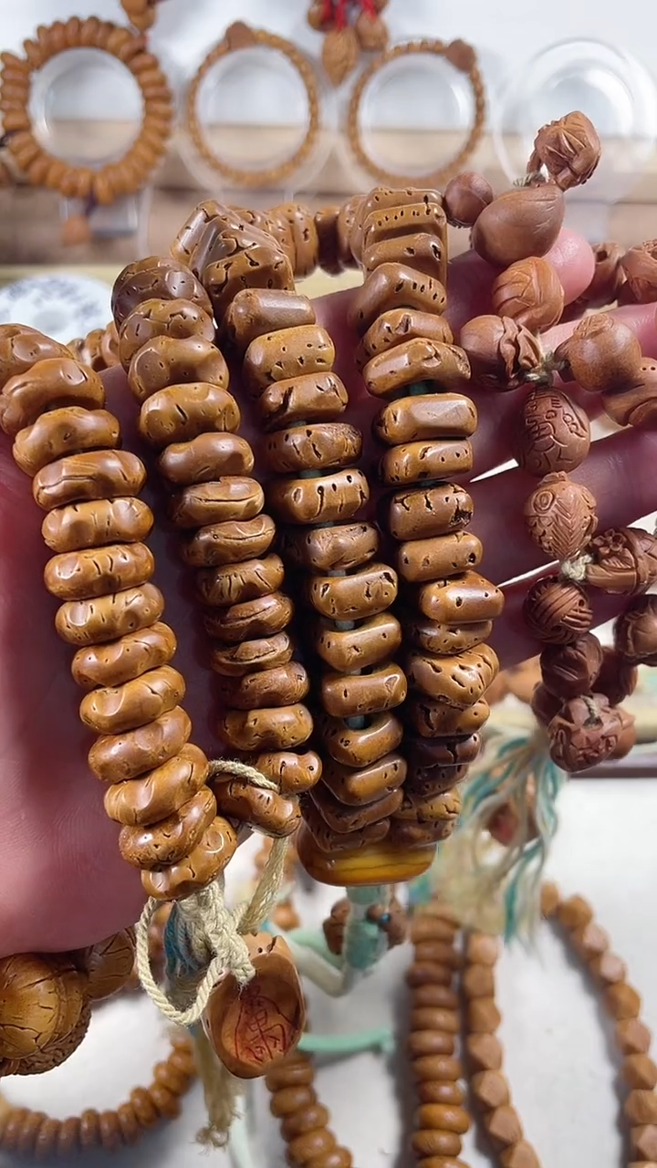 翱*桃核雕刻龙纹手持方糖无相