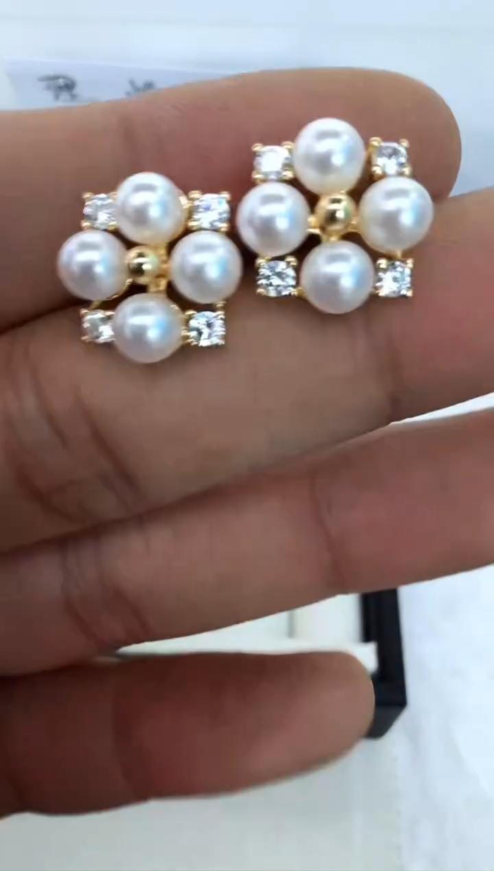 【闪购商品】海水珍珠耳饰银S925镶嵌耳钉