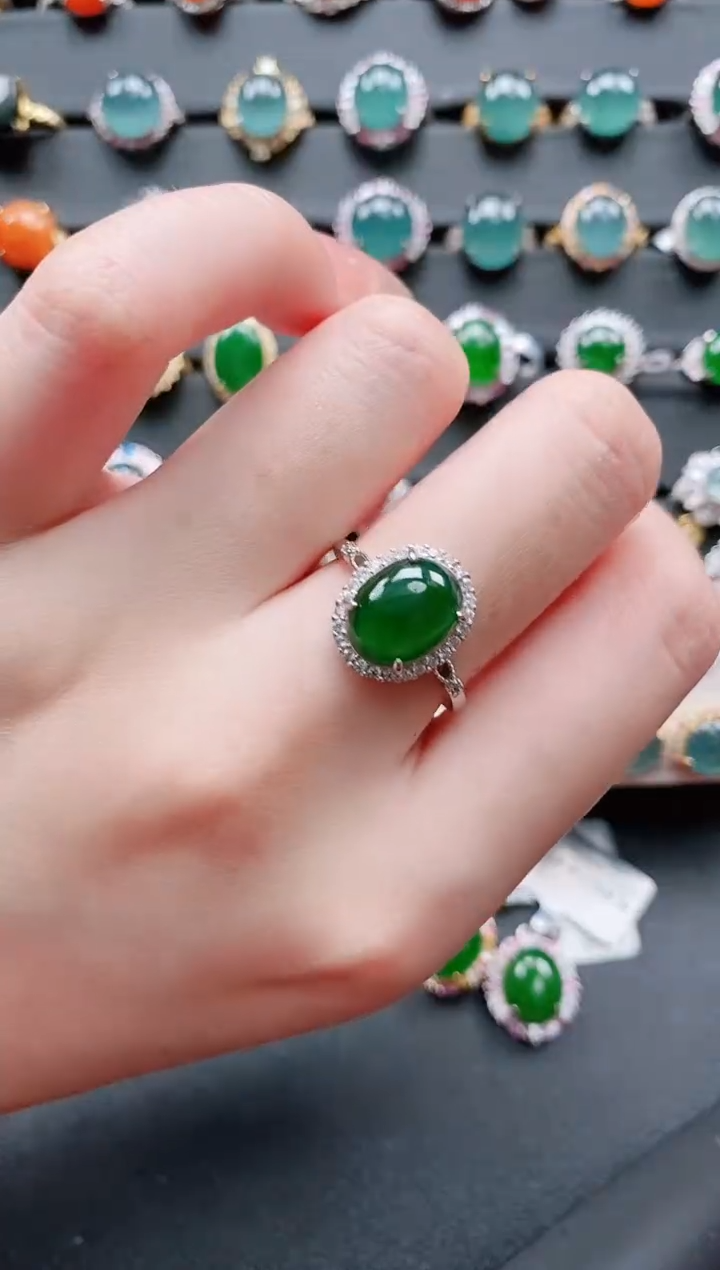 【闪购商品】翡翠戒指银S925镶嵌11111111