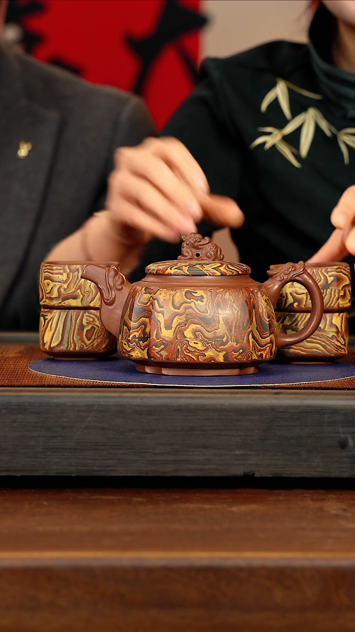 【闪购商品】紫砂茶壶CLQ 绞泥 瑞兽套组 