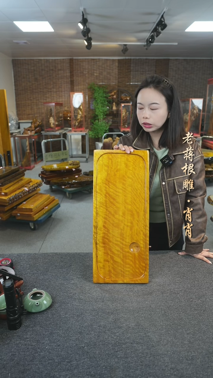 【闪购商品】大叶金丝楠茶盘尺寸52-22-4