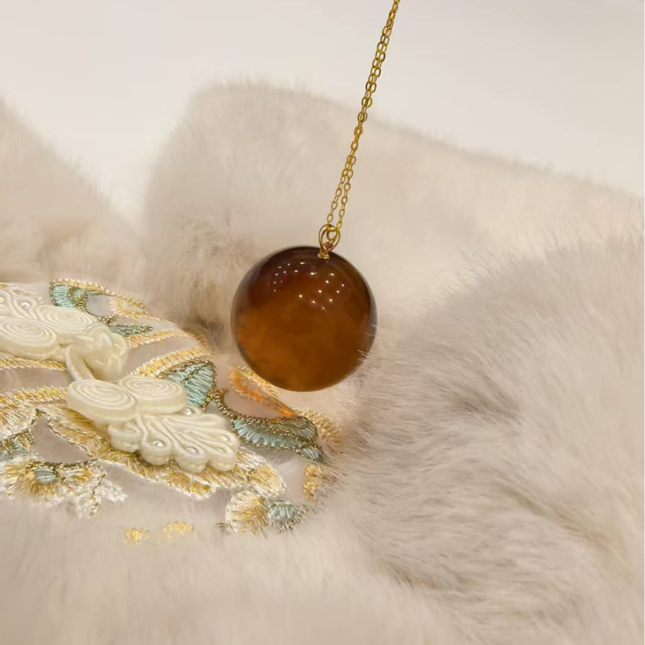 18k金棕珀吊坠*1 YX