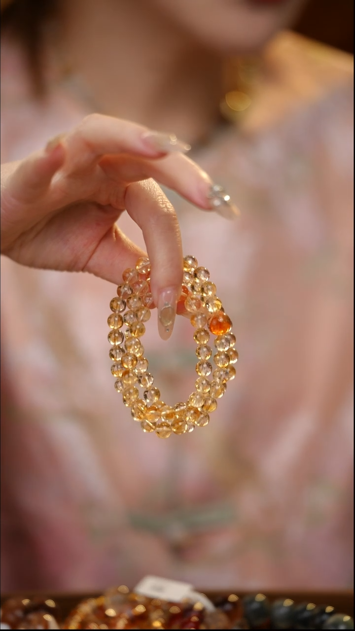 未镶嵌手链水晶黄塔晶多圈