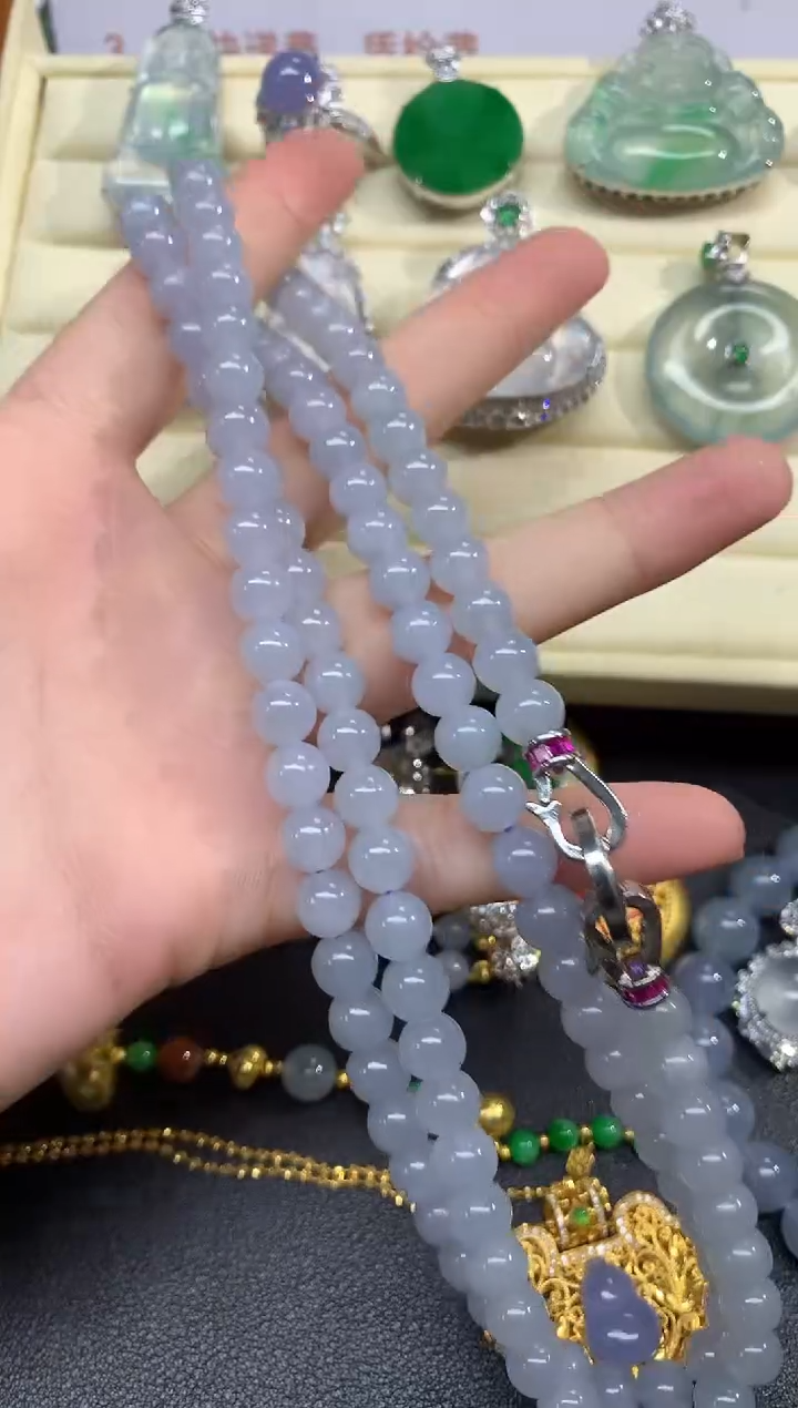 项链未镶嵌翡翠珠链|3500+350