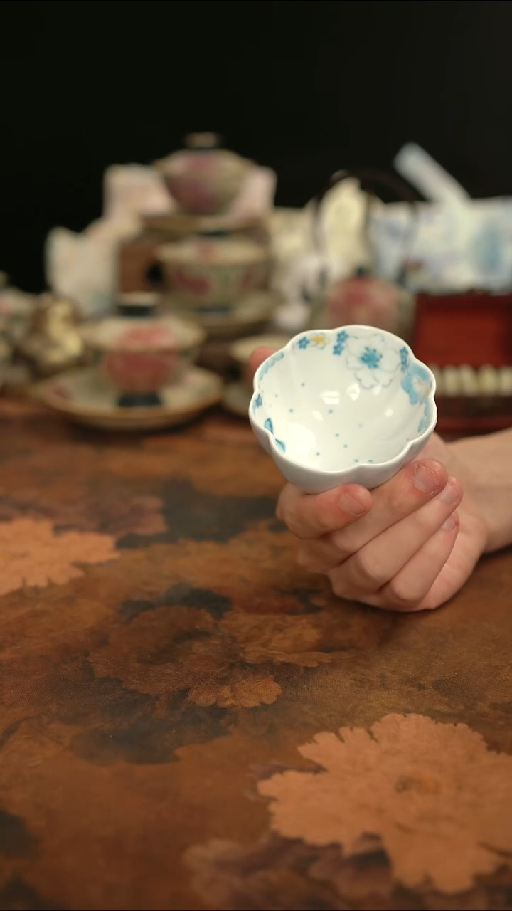 摩吉陶陶闪拍链接 手绘内彩贝壳杯