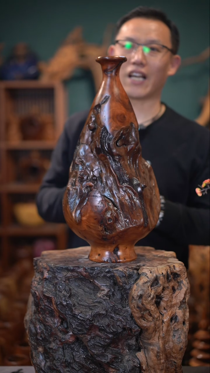【闪购商品】枣木雷击枣木小口瓶