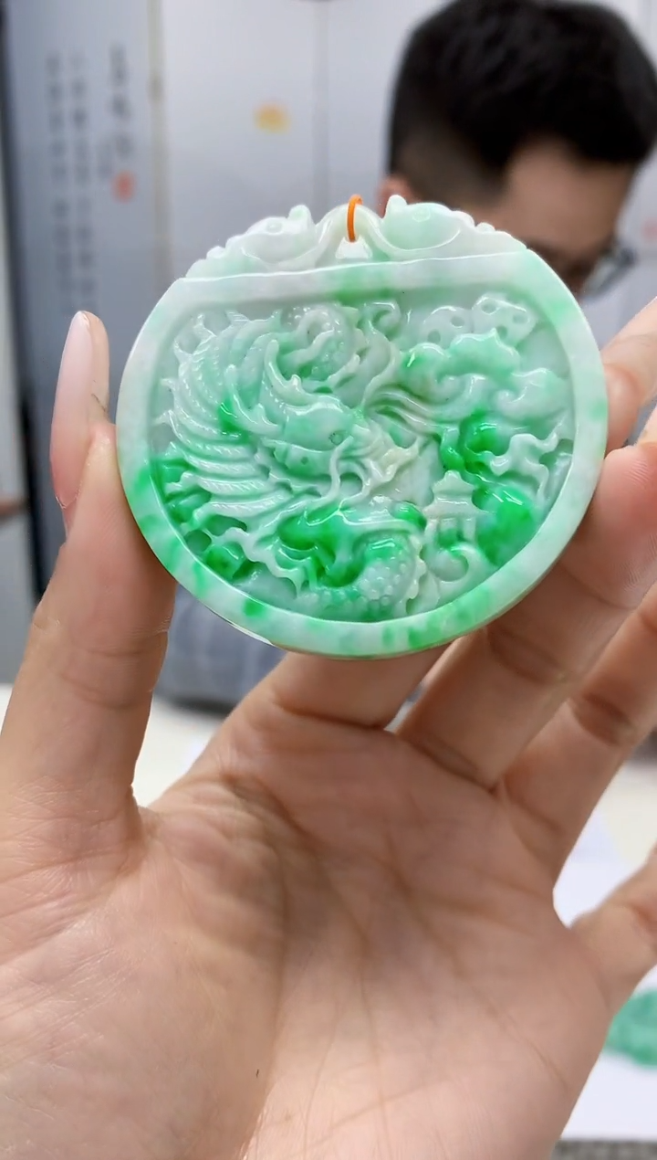 【闪购商品】定制翡翠未镶嵌5153lr-毛货挂件龙30