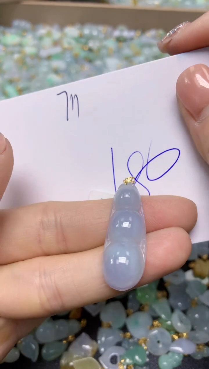 【闪购商品】翡翠挂件18K金镶嵌 天然翡翠A货