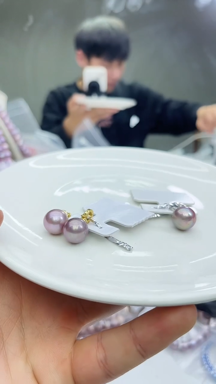 未镶嵌吊坠淡水珍珠13mm紫珠万能扣