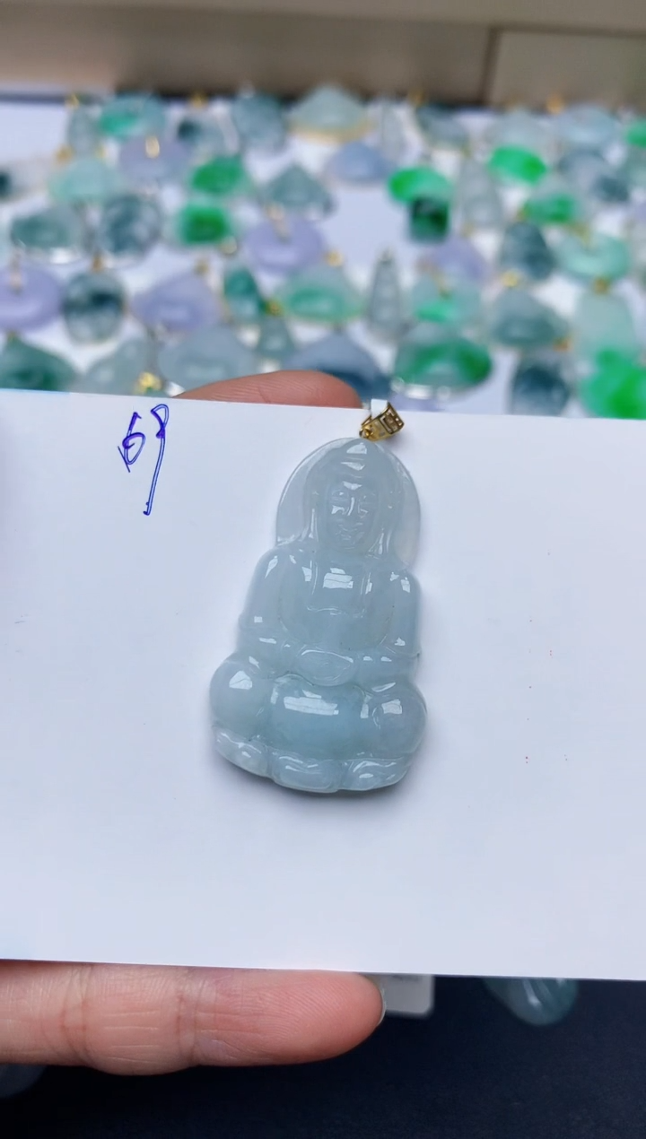 【闪购商品】翡翠颈饰18K金镶嵌天然翡翠A货   